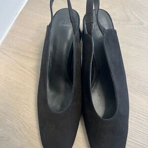 Black Suede Women's Slingback Shoes. Castaner